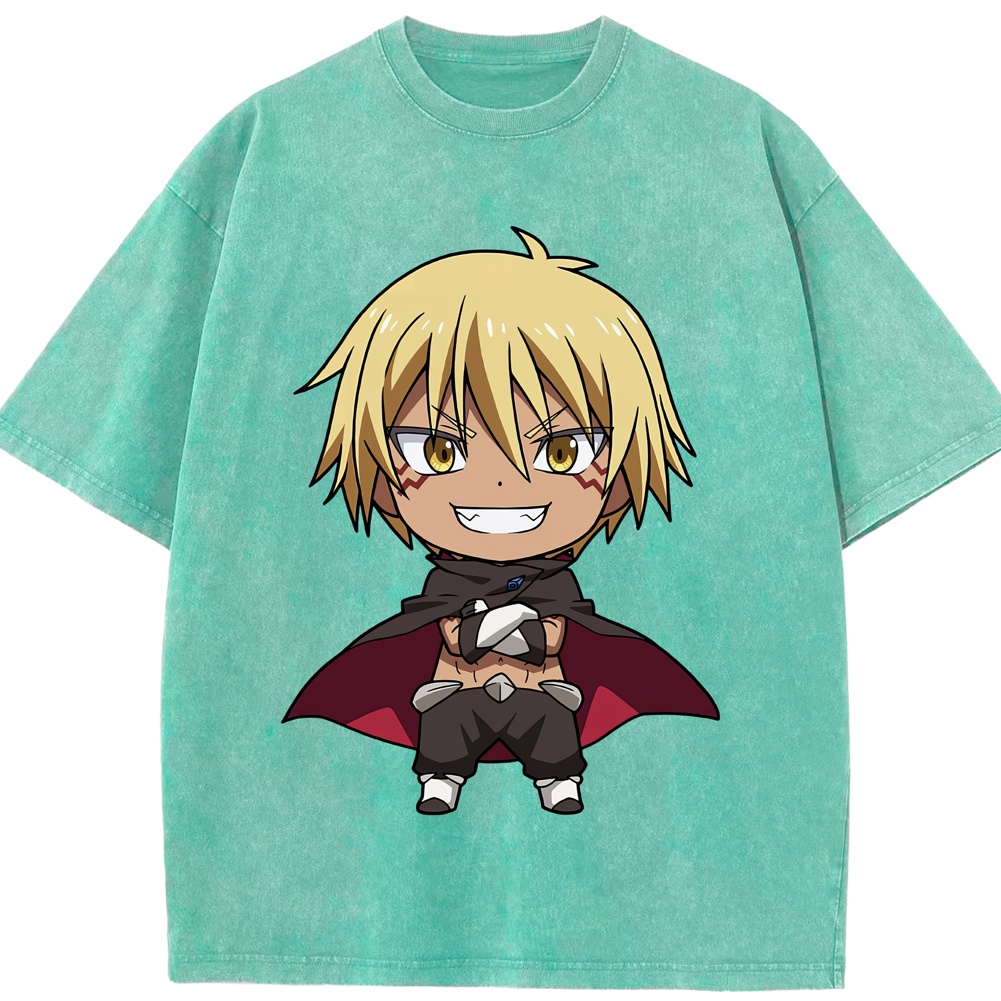 （画像用） 転スラ Regarding Reincarnated to Slime 綿100% ヴィンテージ風 半袖Tシャツ（フロントプリント）